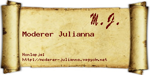 Moderer Julianna névjegykártya